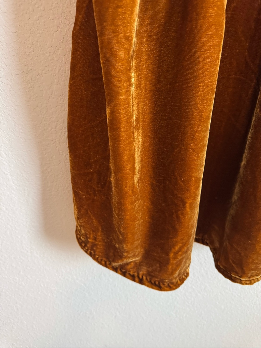 Free People Ivy Yellow Gold Velvet Mini Babydoll Swing Tunic Dress Size Medium - Picture 8 of 8